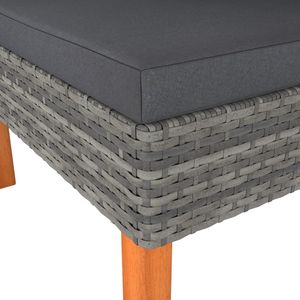 Canapé d'angle de jardin en rotin PE gris moyen avec housses amovibles - Product Image 4