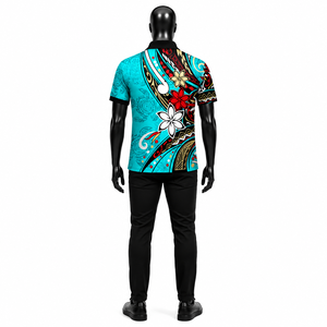 Nouvelle Arrivée 2026 – Polo Personnalisé à Imprimé Tribal Polynésien – Vente en Gros – Chemise Décontractée Respirante à Manches Courtes pour Homme – Sublimation Estivale - Product Image 3
