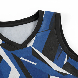 Tenues de basketball personnalisées par le fabricant : Ensemble maillot sans manches col en V et short, anti-boulochage, pour l'entraînement au basketball - Product Image 5