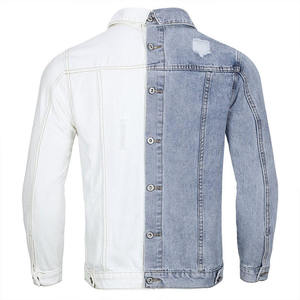 Veste en jean bicolore pour homme, style boutonné, 100 % coton, coupe classique, modèle haut de gamme - Product Image 3