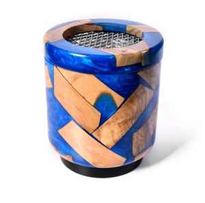 Quemador de Incienso Artesanal, Duradero y Ecológico, de Madera/Resina, para Uso Religioso, con Incrustaciones Geométricas y Copa en Forma de Estrella - Product Image 4