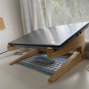 Soporte Vertical de Madera para Laptop MÁS VENDIDO |   Estación de Acoplamiento Ahorradora de Espacio para Escritorio de Madera Sólida Natural - Product Image 3