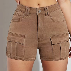 OEM Women Denim Shorts Mid Waist Regular Fit Casual Breathable Comfort Custom Logo &Design Print Manufacturer Pakistan - Product Image 6