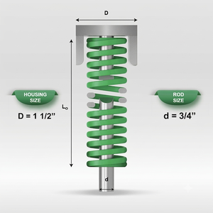 Mollificio Bordignon Green Die Spring USV de Sección Ovalada con Carcasa de Carga Extra Pesada, Diámetro: 1 1/2, Diámetro de la Varilla: 3/4 - Product Image 1