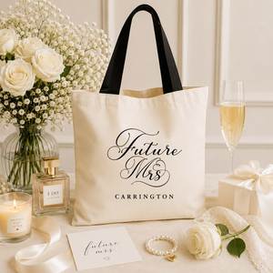 Custom Logo Organic Cotton <b>Canvas</b> <b>Tote</b> Bag Large Size Natural Beige Shopping Bag Long Handle Pull Closure Reusable Gift Daily - Product Image 1