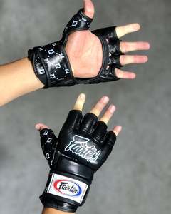 Guantes de MMA de cuero genuino hechos a medida de la mejor calidad con pulgar abierto para entrenamiento de MMA UFC - Product Image 1