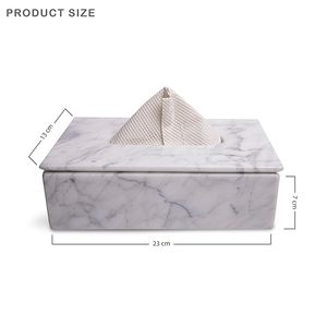 Cubierta Rectangular para Caja de Pañuelos de Mármol, Dispensador de Pañuelos Faciales para Decoración de Baño y Cómoda, Dispensador de Pañuelos para el Hogar y Escritorios - Product Image 5