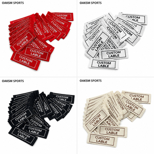 Étiquette tissée en coton satiné imprimé pour vêtements, pliée au centre, en promotion - Product Image 5