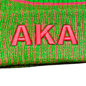 AKA <b>Beanie</b> <b>Hat</b> Without Pom Green White Embroidered Letter Knit Winter Cap Warm Casual Fashion Headwear Stylish <b>Hat</b> for <b>Men</b> Women - Product Image 5