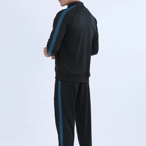 Ensemble de survêtement pour homme, veste de sport zippée et pantalon à rayures latérales, tenue de jogging décontractée, vêtements d'entraînement, fournisseur direct d'usine - Product Image 5