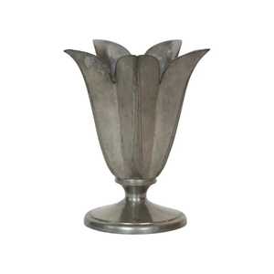 Vase en métal en forme de tulipe, design industriel fait main, décoration de table, finition argentée, vase et pots décoratifs pour fleurs, fournitures pour événements - Product Image 1
