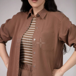 Conjunto Casual de Primavera/Verano para Mujer, Color Sólido, con Logotipo Personalizado, Conjunto de 2 Piezas, Largo, en Oferta - Product Image 5