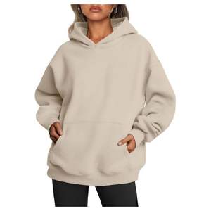 2025 mujeres invierno otoño Sudadera con capucha de lana suave OEM ODM logotipo personalizado insignia Streetwear Casual gimnasio desgaste pulóver - Product Image 1