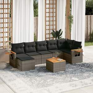 Conjunto de Sofás Modulares Grandes de Ratán PE Gris para Jardín, Colección Premium de Muebles Modulares para Exteriores - Product Image 1