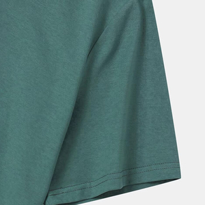 เสื้อยืดผู้ชายคอโอ แขนสั้น ทรงปกติ ดีไซน์เรียบง่าย สีเขียวและสีเทา ผ้าถัก สไตล์ลำลอง - Product Image 4