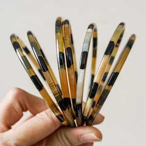 กำไลเขาควายขัดเงาธรรมชาติสร้อยข้อมือโบโฮนำโชคสไตล์สัตว์ของขวัญที่เป็นมิตรกับสิ่งแวดล้อม - Product Image 4