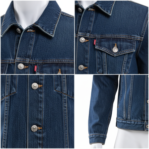 แจ็คเก็ตเดนิมปักลายวินเทจคลาสสิกสำหรับผู้ชายระดับพรีเมียม - ทรงเข้ารูป ทนทาน ผลิตจากผ้าฝ้าย 100% ระบายอากาศได้ดีและกันลม เหมาะสำหรับฤดูหนาว - Product Image 3