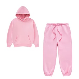 Ensemble survêtement polaire deux pièces personnalisé avec logo pour enfants – Sweat à capuche et pantalon de jogging pour garçons et filles - Product Image 1