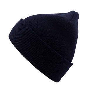 Gorro Unisex Negro Sólido, 100% Acrílico, Impresión por Transferencia de Calor, Tejido por Computadora, Gorro de Invierno de Estilo Casual para Adultos, 58-60CM - Product Image 2