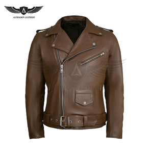 Chaqueta de Motocicleta Delgada Impermeable de Cuero Genuino Personalizable, Fabricante de Chaquetas con Parche de Chenilla Bordado Personalizado, con Cierre, para Invierno - Product Image 1