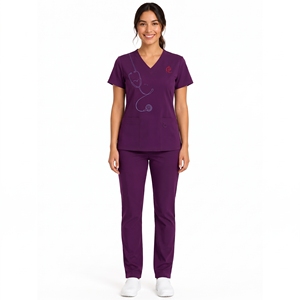 Conjunto de Ropa Médica sin Costuras, Diseño de Logotipo Personalizado OEM, Uniforme de Enfermería Unisex, Poliéster/Algodón de Alta Calidad Tejido con Aguja - Product Image 1