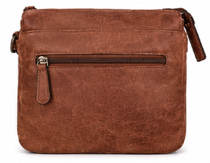 Bolso bandolera Gravs hecho a mano de cuero genuino estilo bohemio vintage para mujer, moda de primavera, bandolera con correa ajustable y cremallera - Product Image 2