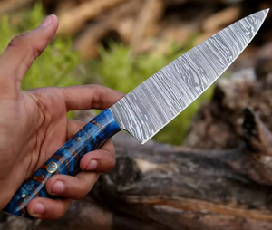 Couteau de Chef en Acier Damas Fait Main, Manche en Résine Forgé, Couteau de Cuisine Premium, Fournisseur OEM, Ambidextre, Compatible Lave-Vaisselle - Product Image 2