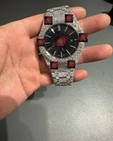 Jam Tangan Mewah SHREEJ JEWELS Stainless Steel Berlian 42mm Analog Mekanik Unisex Fashion Tanggal Kristal Safir Tahan Air 3BAR