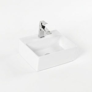 Lavabo de Baño Moderno Minimalista de Acero Inoxidable, Montado en el Suelo, Superficie Lisa, Color Blanco, 410x310x120mm - Product Image 1