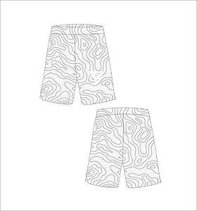 Pantalones Cortos de Baloncesto de Malla Sublimada Personalizados para Hombre, de Secado Rápido, para Entrenamiento, Gimnasio, Fitness, Deportes, con Gráfico de Líneas Topográficas, para Correr - Product Image 1
