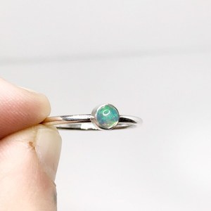 Anillo de ópalo etíope, plata de ley 925, hecho a mano, piedra preciosa de nacimiento de octubre, regalo de joyería para mujer - Product Image 5