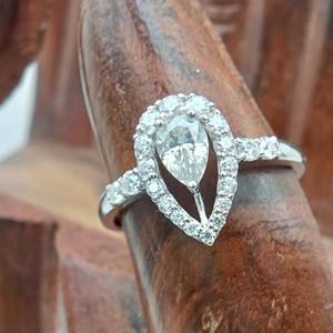 D'VINS JEWELS White Pear Cut Diamond Engagement <b>Ring</b> 925 Silver Claw Setting Women's Classic <b>Fine</b> Jewelry Set IGI Certified - Product Image 1
