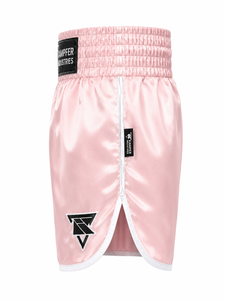 Nouveau short de boxe 2026 en satin rose à séchage rapide, unisexe, pour adultes, vêtement d'arts martiaux avec logo avant et taille élastique - Product Image 6