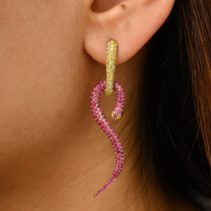 14K Solid Gold Emerald Drop <b>Earrings</b> with IGI Certified Natural Pearl - Product Image 1