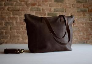 Sac à main en cuir véritable pour femmes, sac bandoulière, sac messager, fait main, couleur unie, fermeture à glissière, style vintage LTB-0295 - Product Image 4