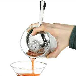 Grand passoire à glace ronde en acier inoxydable pour vin et bière, pour usage domestique, hôtelier et bar, avec logo personnalisé et cuillère promotionnelle très vendue - Product Image 5