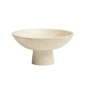 Bol moderne en marbre noir avec piédestal blanc, centre de table décoratif en pierre naturelle pour hôtel, décoration intérieure, vente en gros, sur mesure - Product Image 4