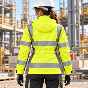 Chaqueta de Trabajo Reflectante de Alta Visibilidad para Mujer TwillSports, Impermeable y Resistente al Viento, para Trabajadoras de la Construcción - Product Image 2
