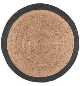 Alfombra decorativa lavable hecha de yute y algodón para dormitorio y sala de estar. - Product Image 1