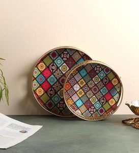 En gros, ensemble de plateaux et pots en corne Pichwai, faits main, au toucher réel, motif animalier indien, pour cadeau de remerciement - Product Image 3