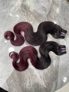 ผมต่อแบบเส้นตรง 24 นิ้ว แบบ Body Wave สีออมเบรม่วงและสีดำธรรมชาติ ผมแท้ 100% ผมเวียดนาม - Product Image 5