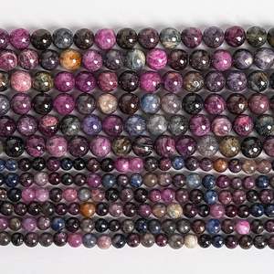 Cuentas sueltas de rubí y zafiro naturales auténticos para la fabricación de joyas, pulseras, collares, manualidades, venta al por mayor. - Product Image 6