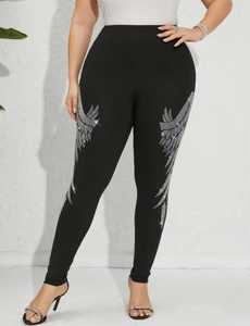 High Waist Full Length Black Waterproof Solid Stretch <b>Knitted</b> Jogger Style Women's <b>Leggings</b> - Product Image 1