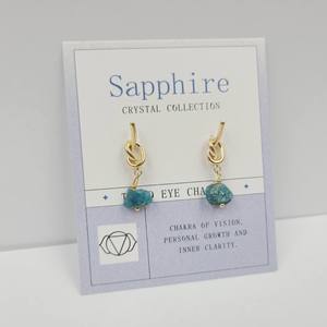 Fashion Raw Stone Earrings Gemstone Birthstone Crystal Drop Earrings Knot Amethyst Garnet Earrings Jewelry - Product Image 4