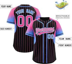 Maillot de baseball vert personnalisé en Spandex/Coton/Bambou, séchage rapide, respirant, avec nom et numéro d'équipe personnalisés, impression par sublimation, boutonnière - Product Image 2