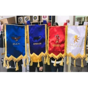 Banderas bordadas de 5 triángulos para la Regalia Masónica, ideales para la Orden de la Estrella del Este O.E.S., con el mejor logotipo bordado de la bandera blanca. - Product Image 2