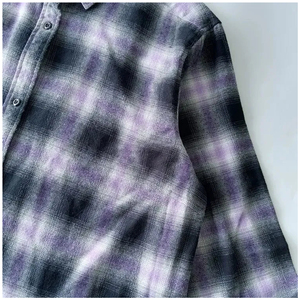 Camisas de Franela 100% Algodón a Precio de Mayoreo, Etiqueta Personalizada, MOQ Bajo, Ropa Urbana, Camisa a Cuadros Gris de Manga Larga para Hombre - Product Image 5