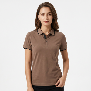 Camisa de Manga Corta para Hombre, Color Marrón, Algodón Jersey, Tejido de Punto, Color Sólido, Estilo Casual Elegante, Cierre de Botones, Bolsillo Frontal, Transpirable, Corte Regular - Product Image 6