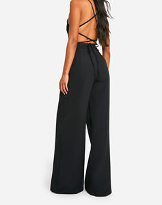 Pantalones Anchos de Cintura Media para Mujer, Casuales, Transpirables, para Uso Diario, 100% Poliéster, Elásticos, Anti-Pilling, Lisos - Product Image 4