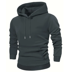 2026 New Men's Casual Tracksuit <b>Set</b> Hooded Sweatshirt Jogger Pants Solid Color Full Sleeve Autumn Wear Regular Fit 2 Piece Suit - Product Image 2